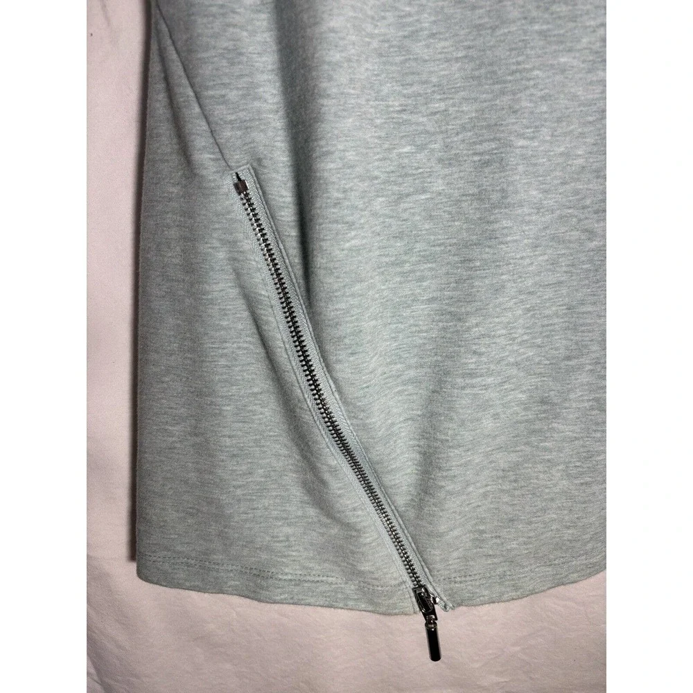 H By Halston Tunic Top 3/4 Sleeves Light Green Womens Zipper‎ Detail XS O20 - Picture 2 of 6